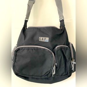GAP 1969 Black LARGE Messenger Shoulder Bag Pockets